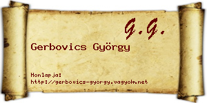 Gerbovics György névjegykártya