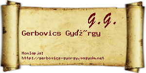 Gerbovics György névjegykártya