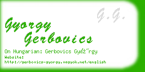 gyorgy gerbovics business card